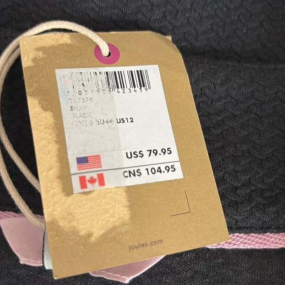 Joules Shay Textured 3/4 Sleeve Fit & Flare Dress in Black - NEW - Size 12 - Picture 7 of 9